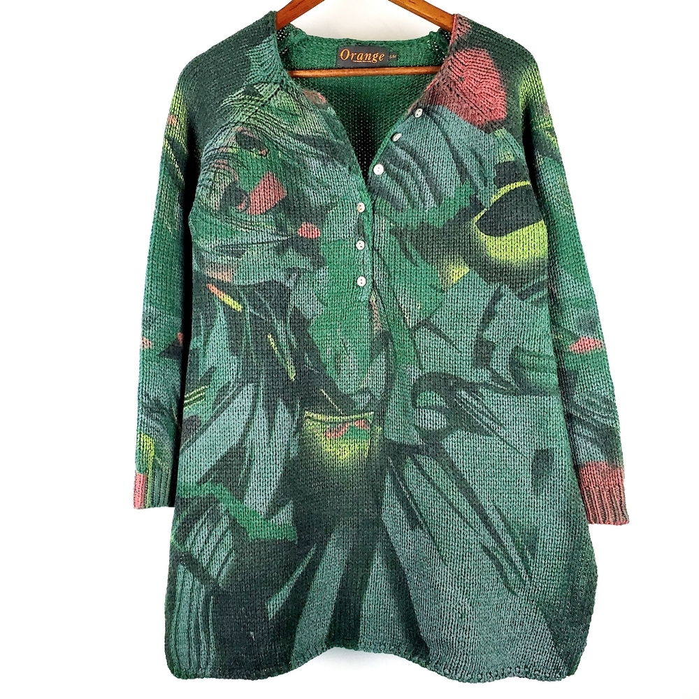 Art To‎ Wear Green Tunic Sweater